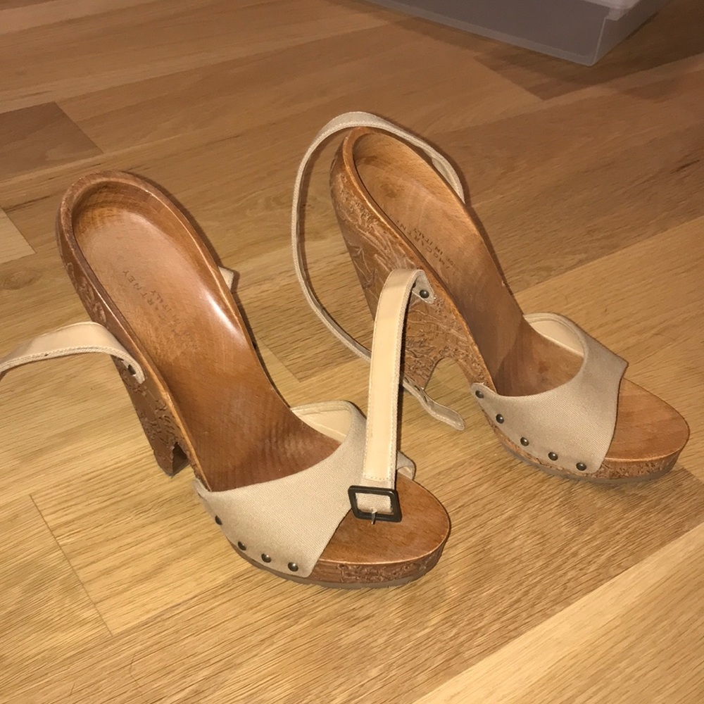 Stella Mc Cartney wood carved wedge.